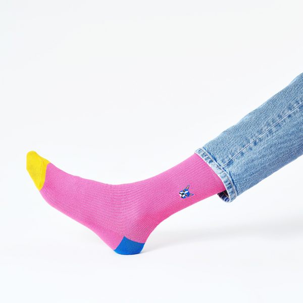 Happy Socks Ribb Embroidery Dog Sock