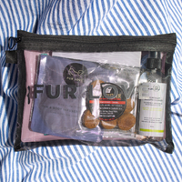 Limited edition Fur Love Summer Set packed inside branded Fur Love bag featuring dog summer grooming and cooling essentials